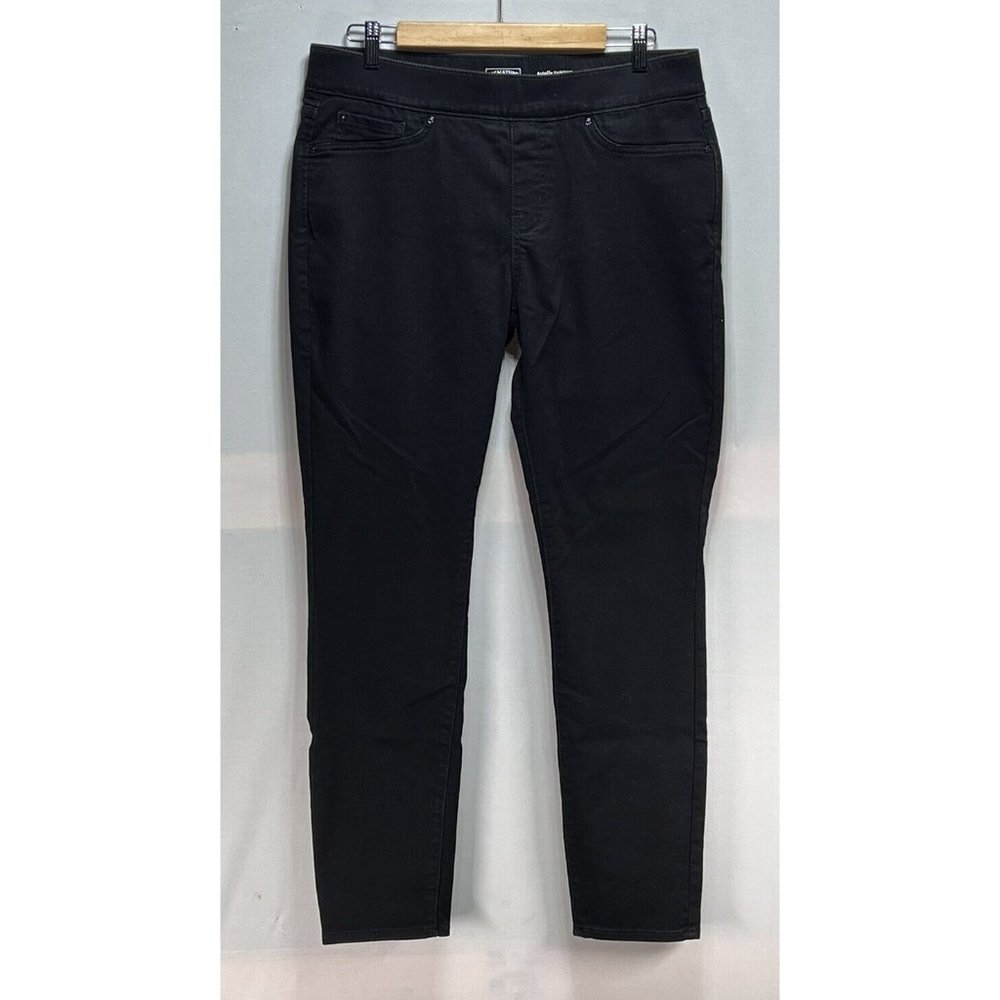 Levis Signature Gold Shaping Pull On Skinny Jeans Womens Size 14 Long Black